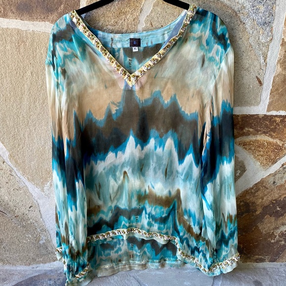 B sheer long sleeve top - Picture 1 of 16